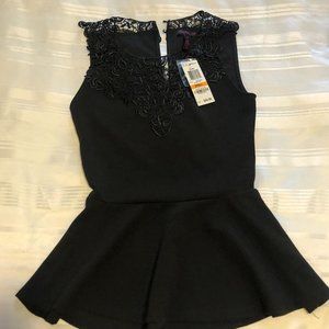 Material Girl Black Lace Peplum Camisole